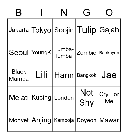 SKYYOUNGK93's BINGO Card