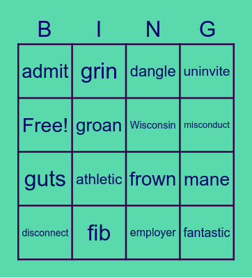 Vocabulary Review Bingo Card