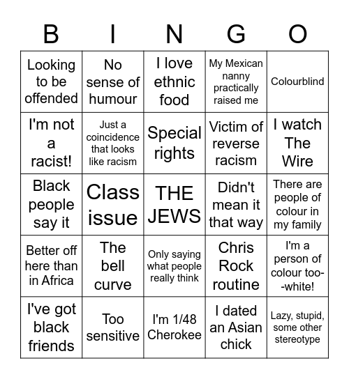 Nazi Bingo Card