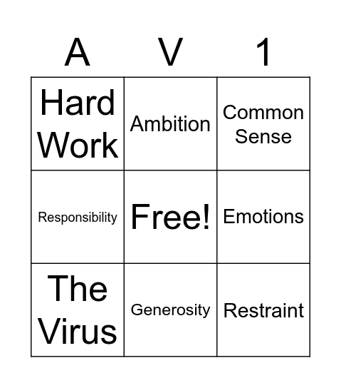 Anti-Virus Bingo Card