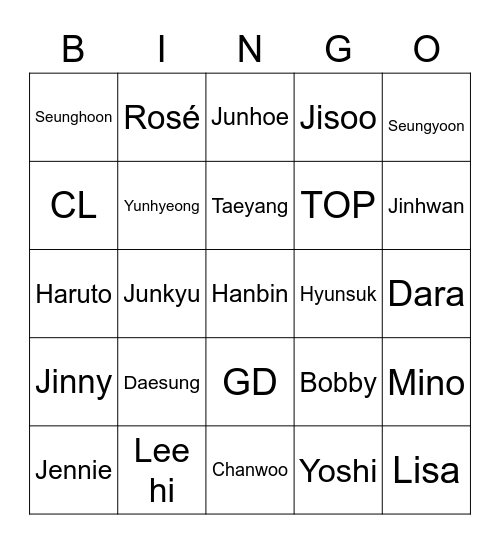 Rosie’s Bingo Card