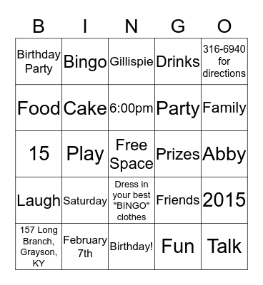 YOU are Invited! Bingo Card