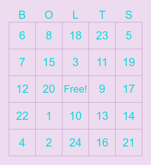 CHAARG Back to School Party Bingo Card