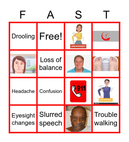 Stroke Awareness Bingo Card