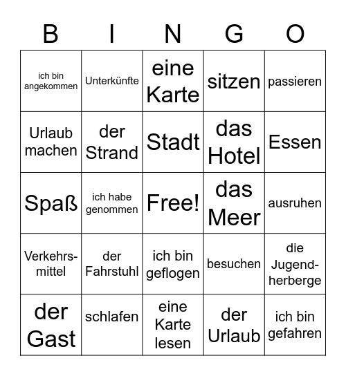 Ferien 1 Bingo Card