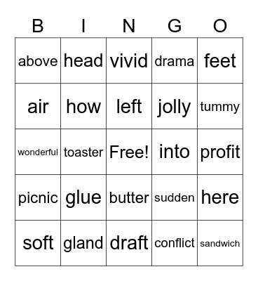 Yorkwood Bingo Card