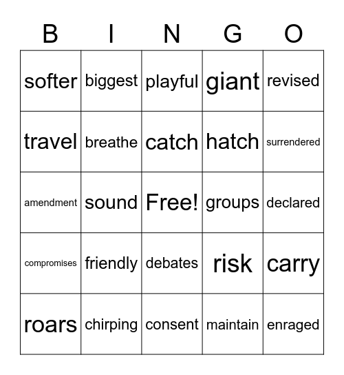 RTI Mrs. Collison Bingo Card