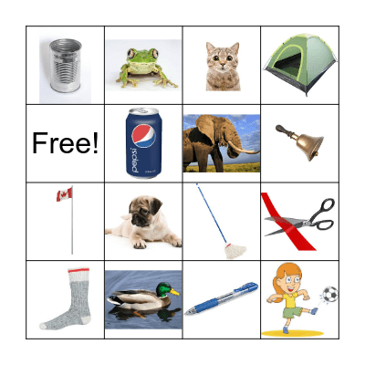 Short Vowel Picture Bingo Card