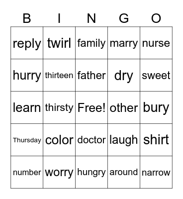 Fun Friday - Triweekly Bingo Card