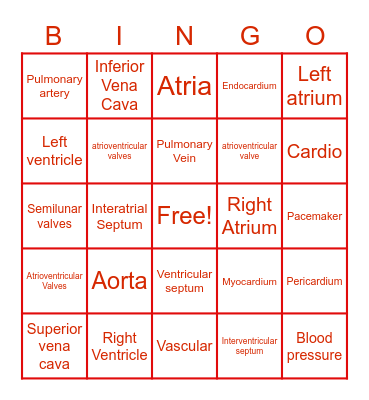 Heart Bingo Card