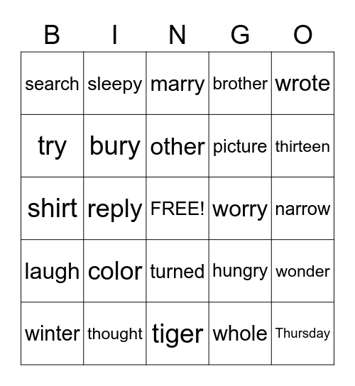 Triweekly Bingo Card