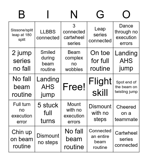 Beam Bingo Card