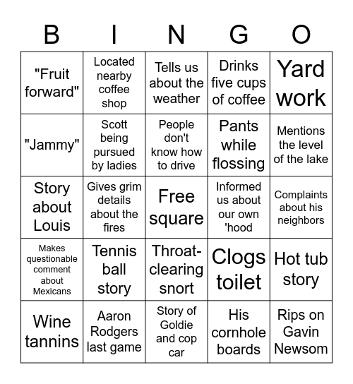 The Legend Bingo Card