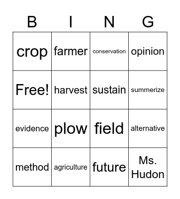 Unit 4 Week 3 Vocabulary Bingo Card