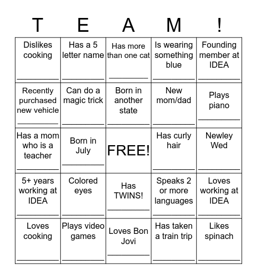 Bingo Card