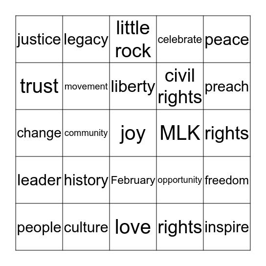 The Forge For Families Black History Bing Bingo Card
