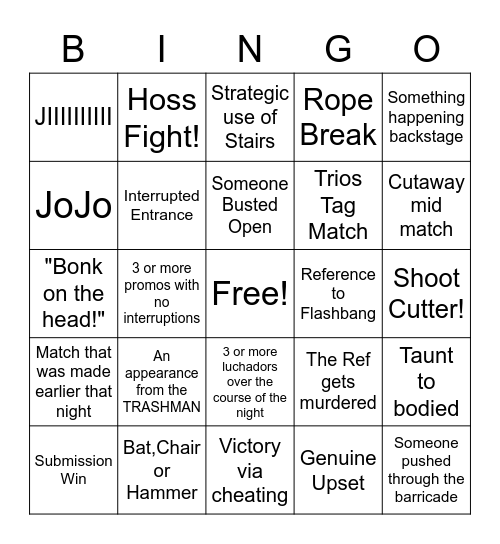 Warzone Bingo Card