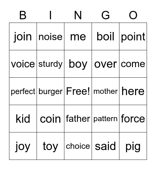 January Bingo Card