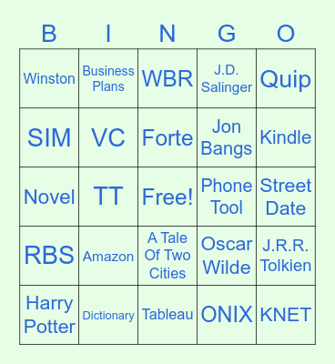 Books Bingo Card