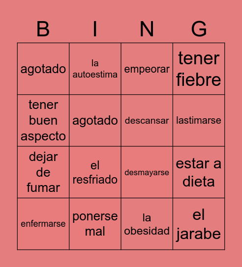 Salud #1 Bingo Card