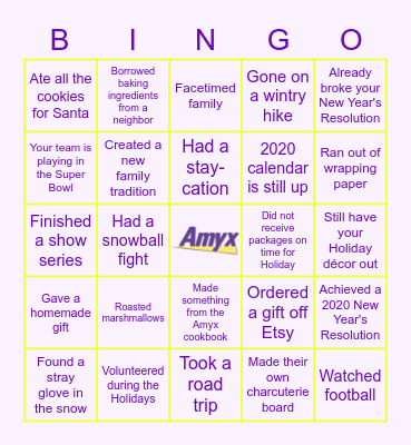 AMYX WINTER BINGO Card