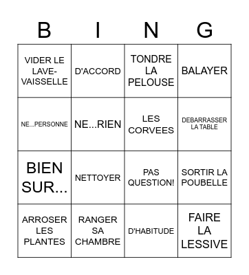 8-1 VOCABULARY Bingo Card