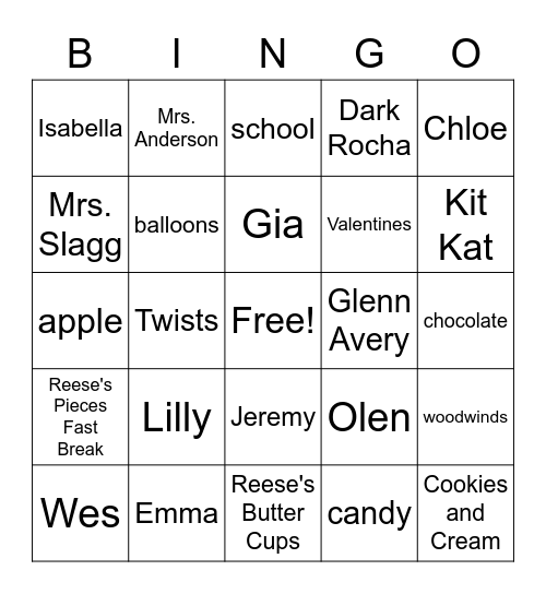 Fun Friday Bingo Card