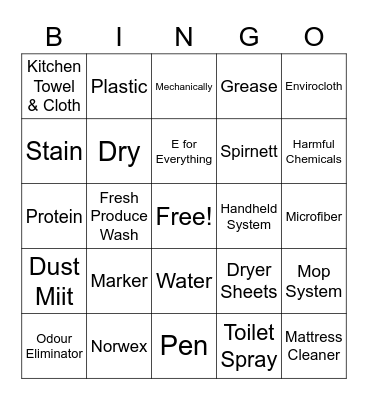 Norwex Bingo Card