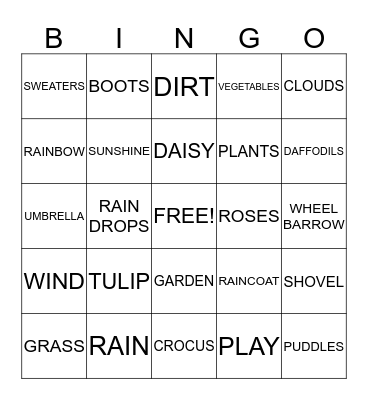 SPRING BINGO Card