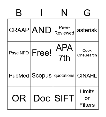 Library Literacy Bingo Card