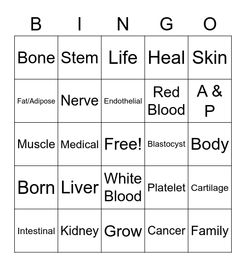 Cell Bingo Card