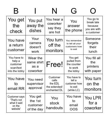 DOL BINGO Card