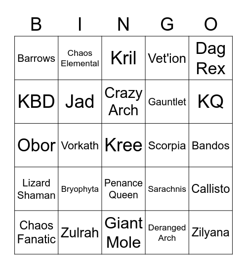 osrs 1 Bingo Card