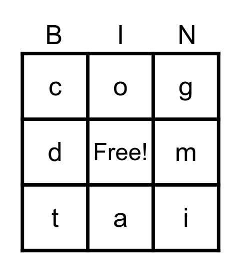 K U 3 Bingo Card