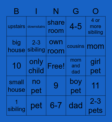 get to know you bingo Card