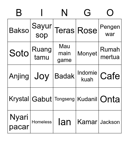 Joyie👑 Bingo Card