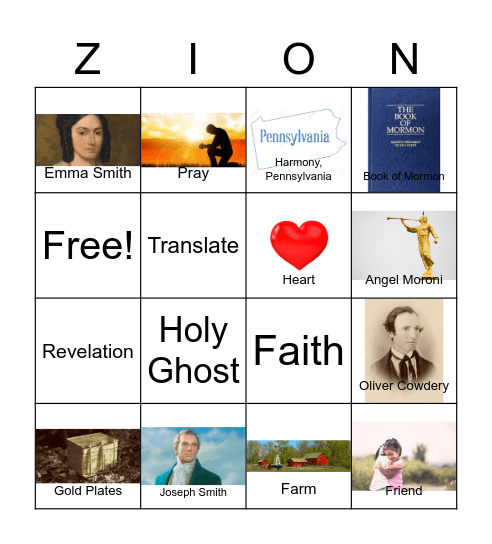 Photo Joseph Smith and Oliver Cowdery Bingo Card