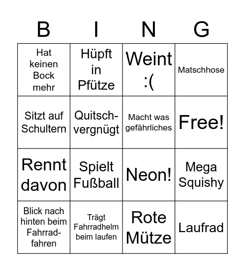 Baby Bingo Card