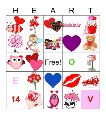 Valentine's Day Bingo Card