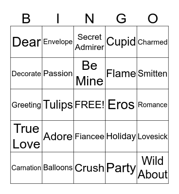 Valentine's Day Bingo Card