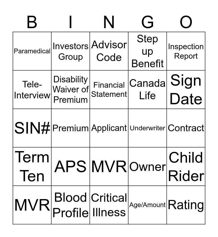 individual-insurance-bingo-card