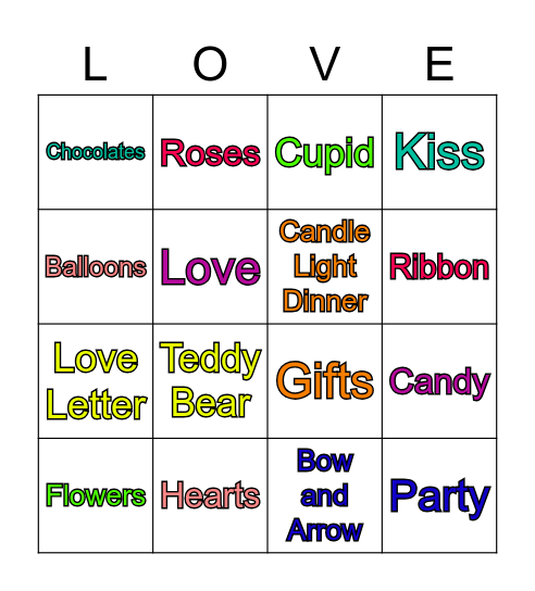 Valentine's Day Bingo Card