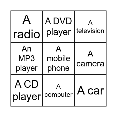 my world Bingo Card