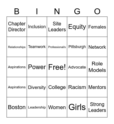 SWSG Bingo Fun! Bingo Card