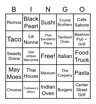 Cache Vae Bingo Card