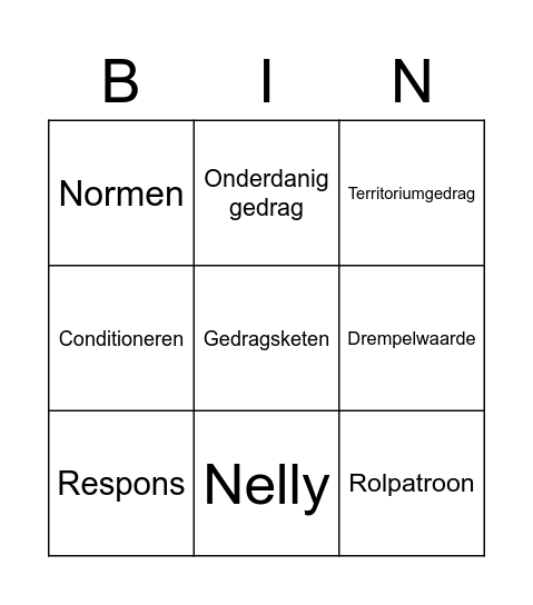 Bingo 2.0 gedrag Bingo Card