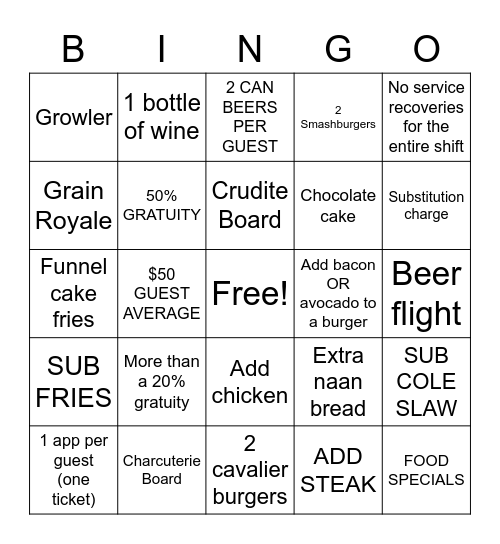 GRAIN BINGO Card