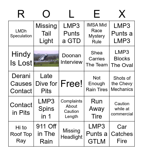 59th Rolex 24 at Daytona Bingo Card