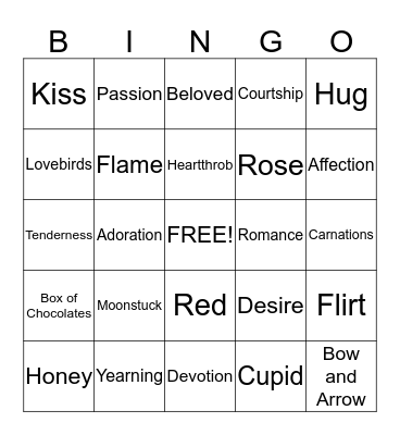 Valentine's Day Bingo Card