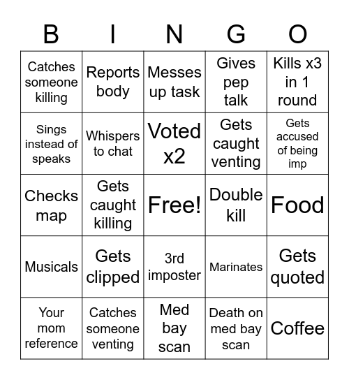 KILLPE Bingo Card